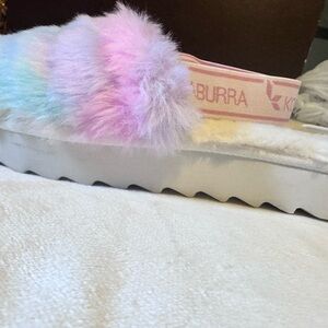 Koolaburra Multicolor Fluffy Slide Sandals